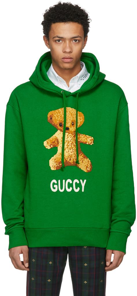 gucci logo sweatshirt with teddy bear|gucci bear hoodie.